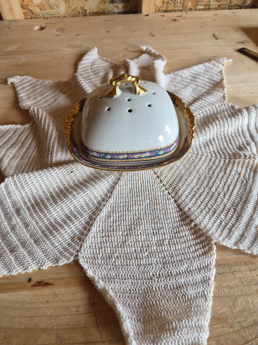 Antique J. Pouyat Limoges France Porcelain Butter Dish Floral